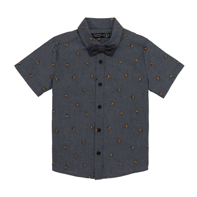 Camisa-manga-corta-Ropa-bebe-nino-Gris