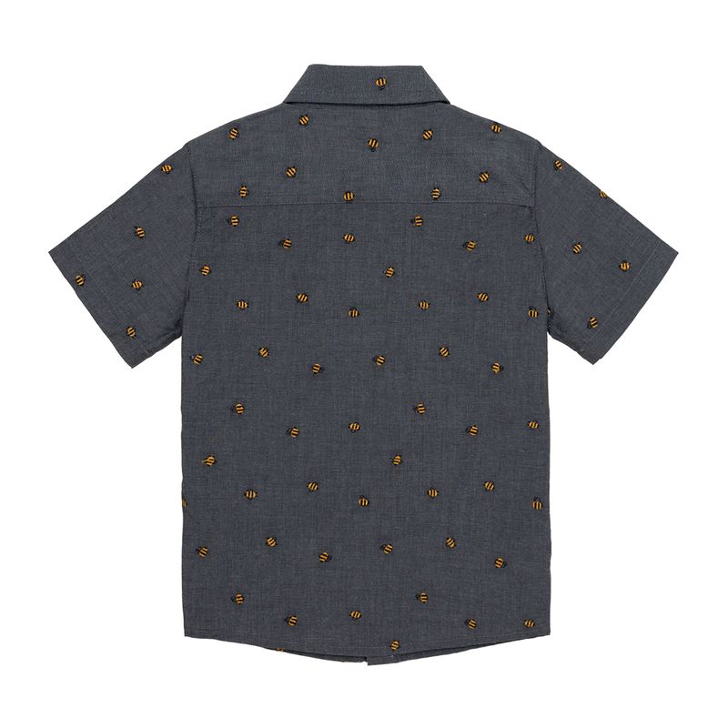 Camisa-manga-corta-Ropa-bebe-nino-Gris