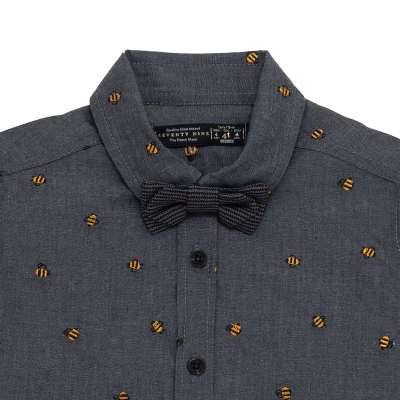 Camisa-manga-corta-Ropa-bebe-nino-Gris