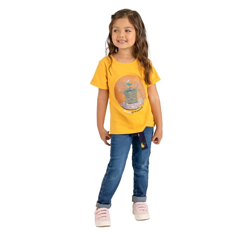 Camiseta-con-holograma-Ropa-bebe-nina-Amarillo