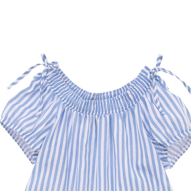 Camisa-manga-corta-Ropa-bebe-nina-Azul