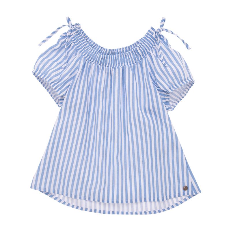 Camisa-manga-corta-Ropa-bebe-nina-Azul