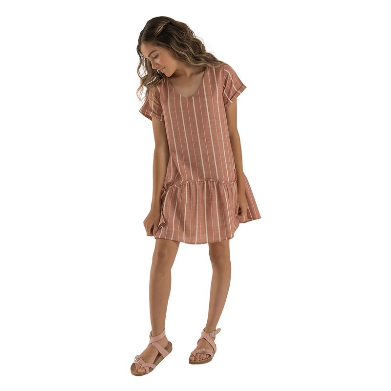 Vestido-manga-corta-Ropa-nina-Rosado