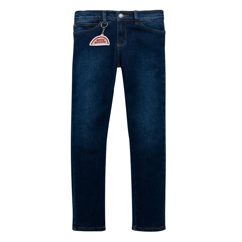 Pantalon-super-skinny-con-llavero-Ropa-nina-Indigo-oscuro