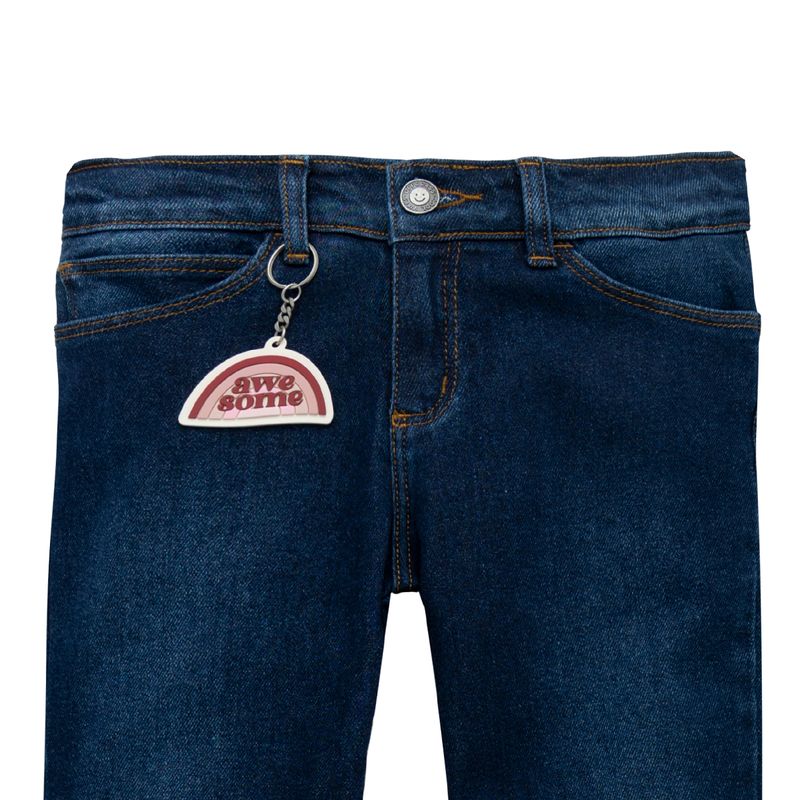 Pantalon-super-skinny-con-llavero-Ropa-nina-Indigo-oscuro