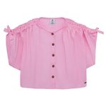 Camisa-manga-corta-con-nudo-en-mangas-para-niña-Ropa-nina-Rosado