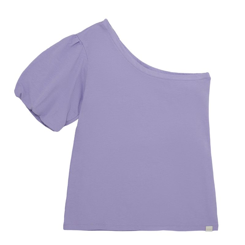 Camiseta-de-un-solo-hombro-para-niña-Ropa-nina-Morado