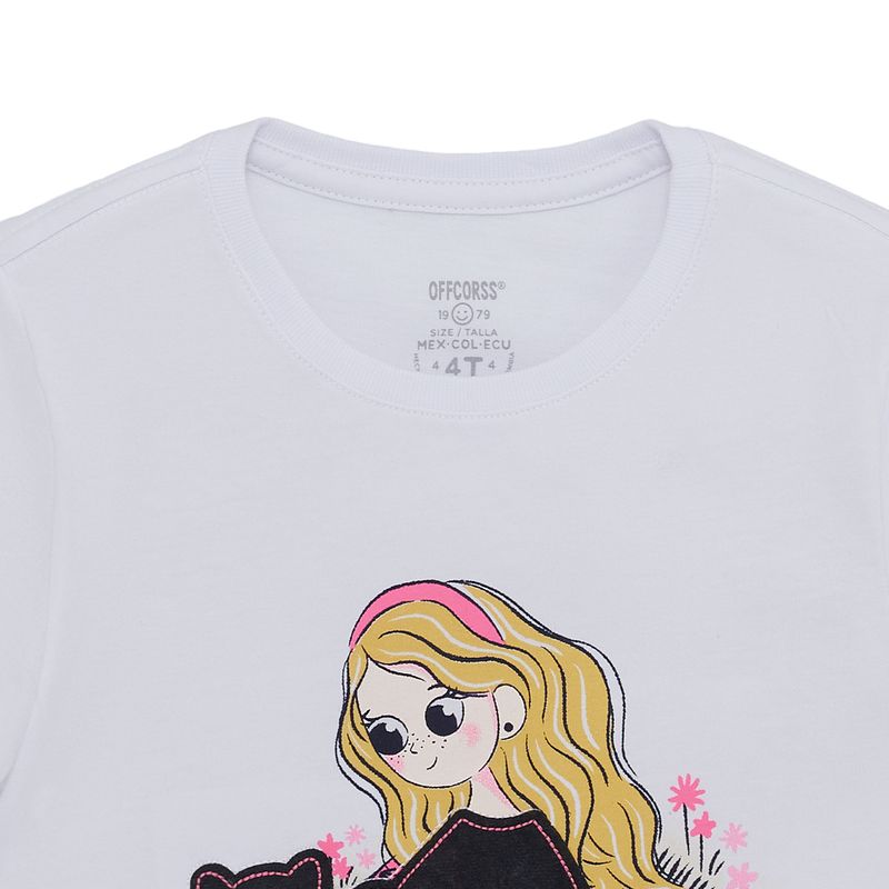 Camiseta-con-grafico-divertido-para-bebe-niña-Ropa-bebe-nina-Blanco
