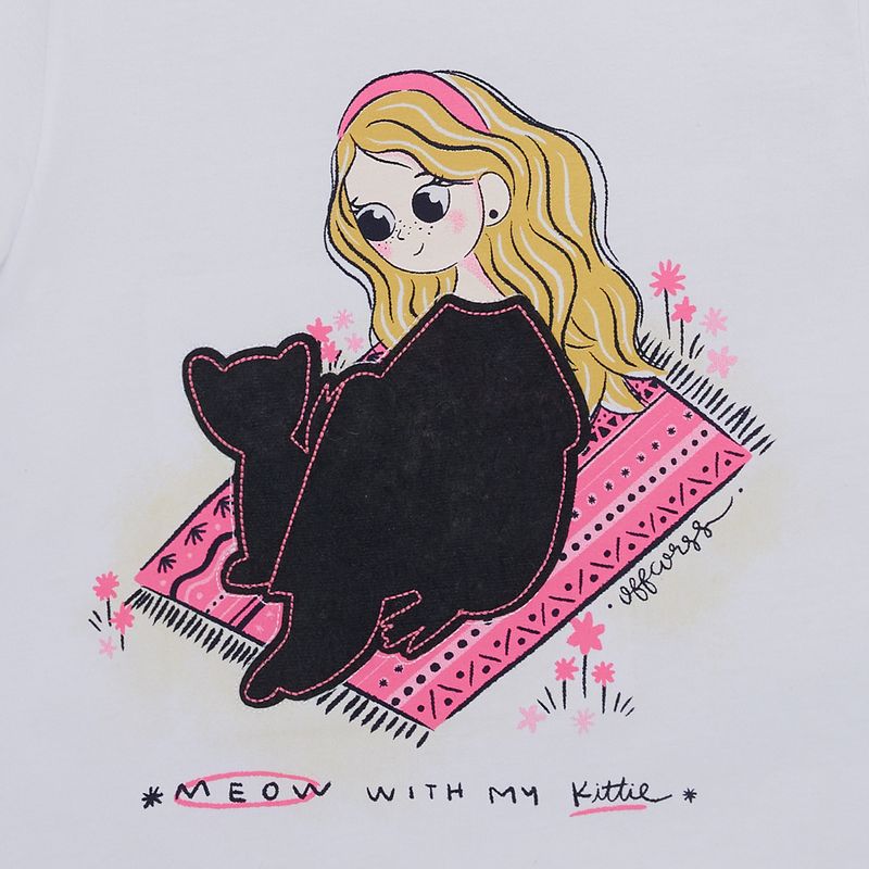 Camiseta-con-grafico-divertido-para-bebe-niña-Ropa-bebe-nina-Blanco