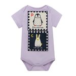 Body-manga-corta-para-recien-nacidos-Recien-nacido-Unisex-Morado
