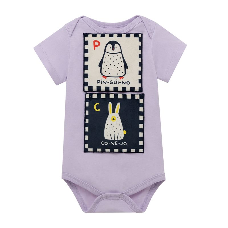 Body-manga-corta-para-recien-nacidos-Recien-nacido-Unisex-Morado