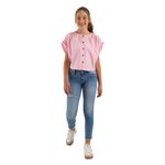 Camisa-manga-corta-con-nudo-en-mangas-para-niña-Ropa-nina-Rosado