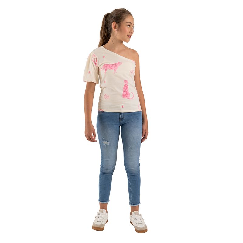 Camiseta-de-un-solo-hombro-para-niña-Ropa-nina-Cafe