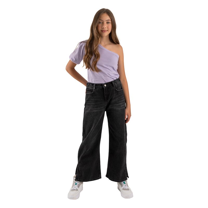 Camiseta-de-un-solo-hombro-para-niña-Ropa-nina-Morado
