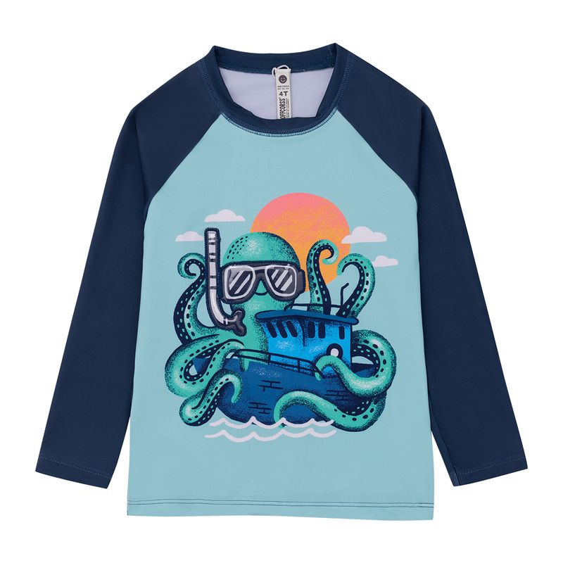 Camiseta-manga-larga-de-playa-para-bebe-niño-Ropa-bebe-nino-Azul
