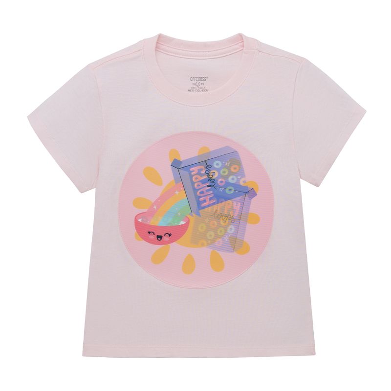 Camiseta-manga-corta-con-holograma-para-bebe-niña-Ropa-bebe-nina-Rosado