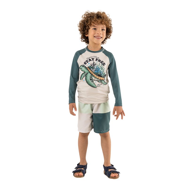 Camiseta-manga-larga-de-playa-para-bebe-niño-Ropa-bebe-nino-Verde