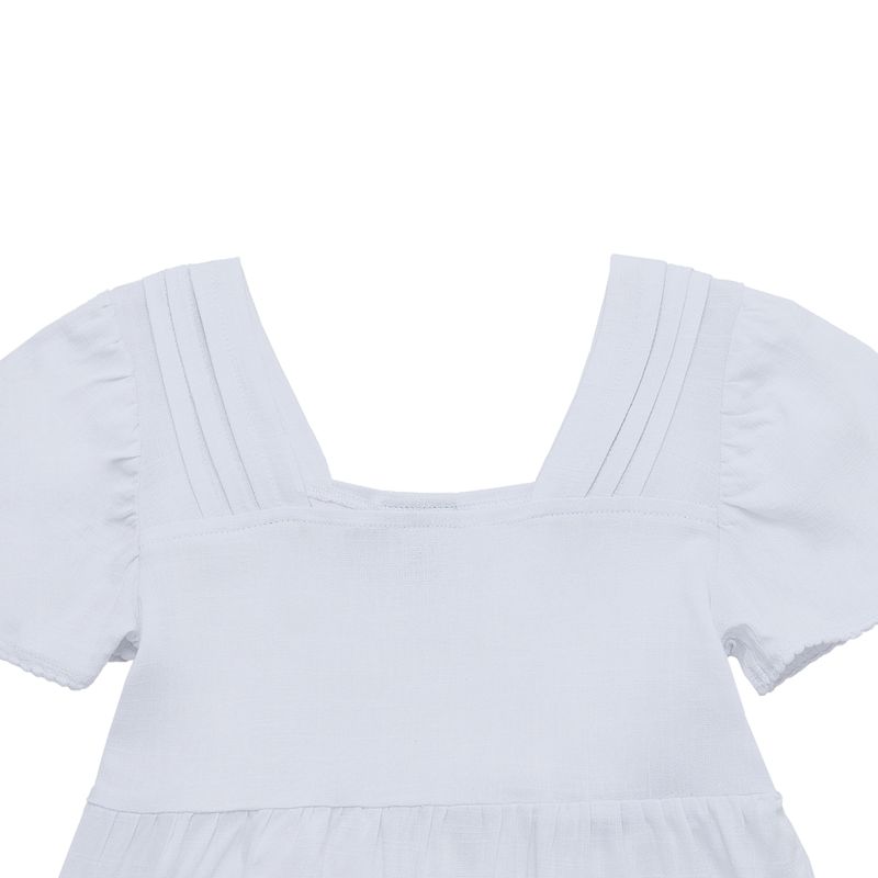 Camisa-manga-corta-crop-para-niña-Ropa-nina-Blanco