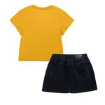 Conjunto-de-camiseta-y-falda-para-niña-Ropa-nina-Amarillo