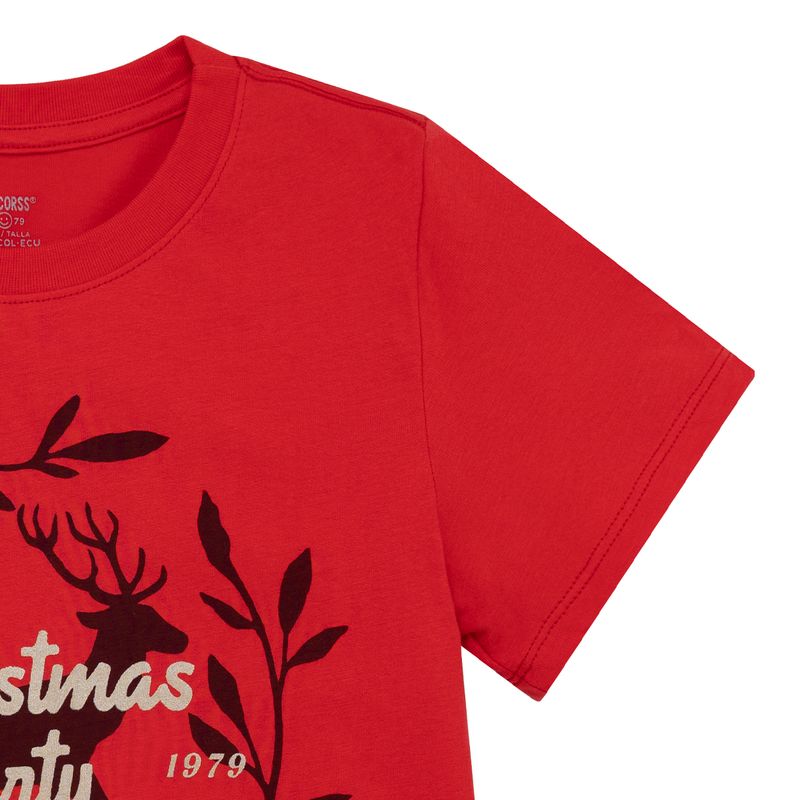 Camiseta--con-grafico-de-navidad-para-niña-Ropa-nina-Rojo