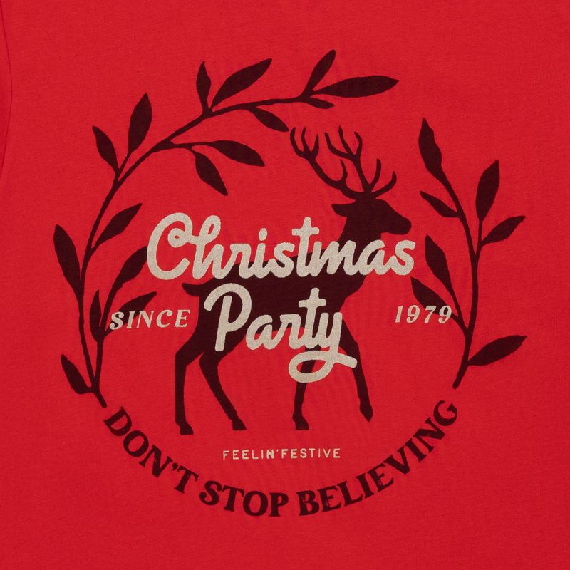 Camiseta--con-grafico-de-navidad-para-niña-Ropa-nina-Rojo