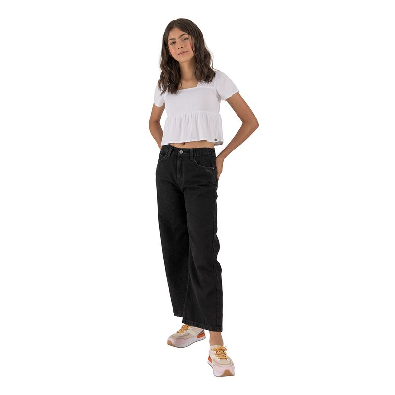 Camisa-manga-corta-crop-para-niña-Ropa-nina-Blanco
