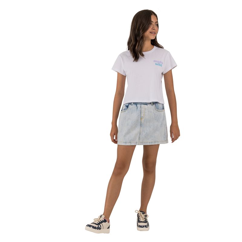 Conjunto-de-camiseta-y-falda-para-niña-Ropa-nina-Blanco