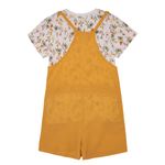 Conjunto-ecologico-de-camiseta-y-enterizo-para-niñas-Ropa-nina-Amarillo