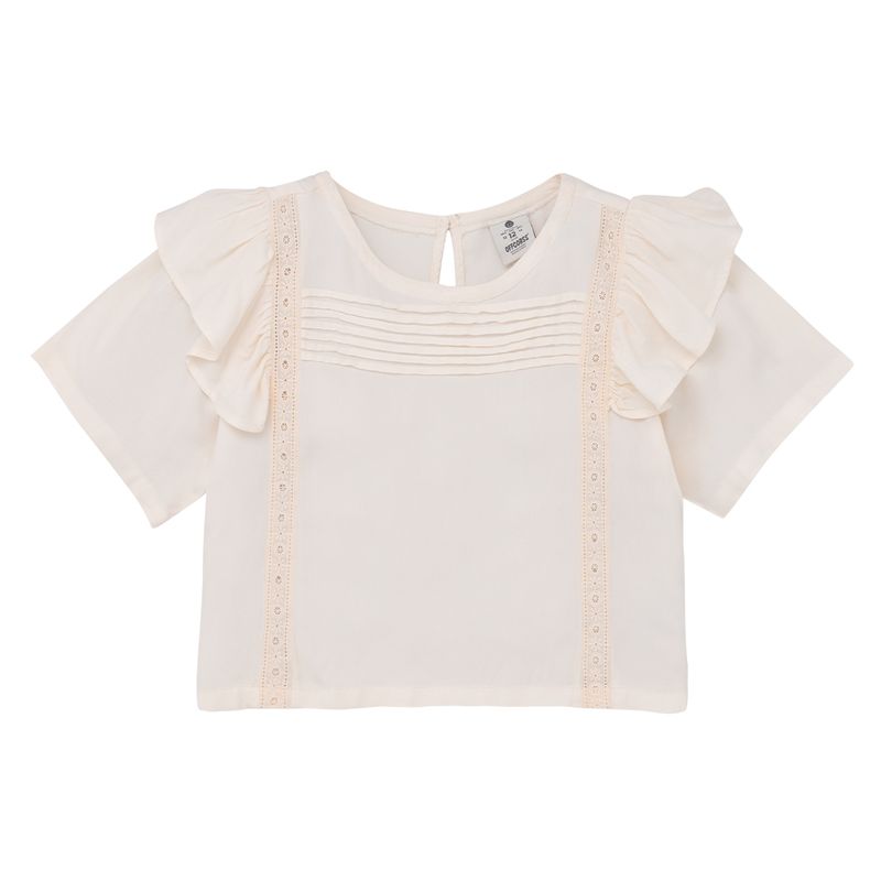 Camisa-manga-corta-para-niñas-Ropa-nina-Amarillo