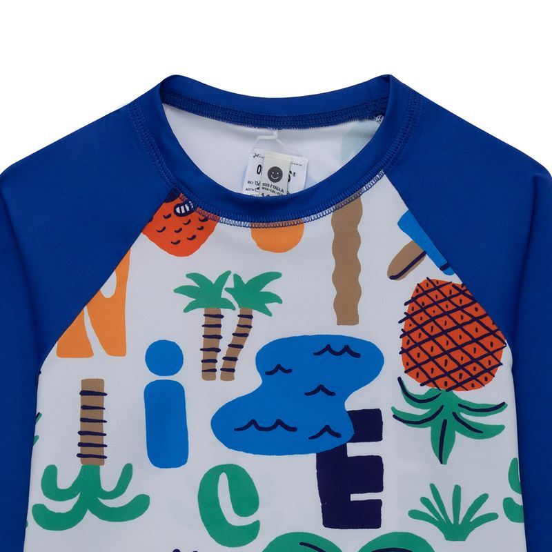 Camiseta-manga-larga-de-baño-para-bebe-niño-Ropa-bebe-nino-Azul