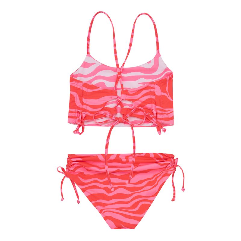 Vestido-de-baño-bikini-doble-faz-para-niñas-Ropa-nina-Rosado