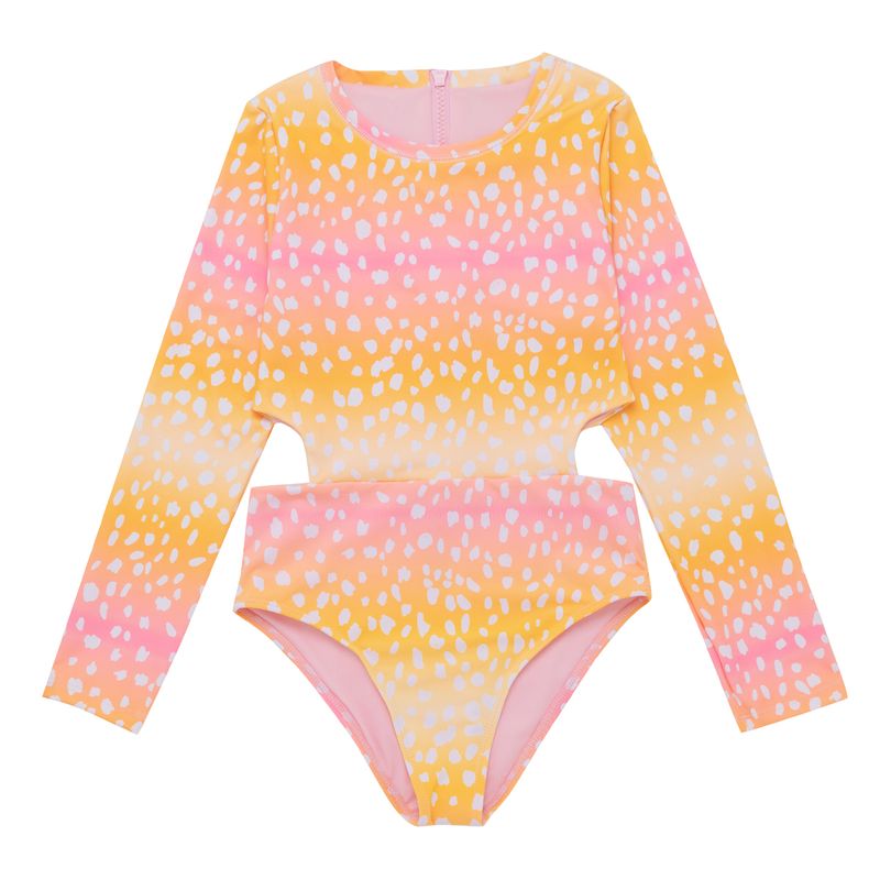 Vestido-de-baño-entero-manga-larga-para-niñas-Ropa-nina-Rosado