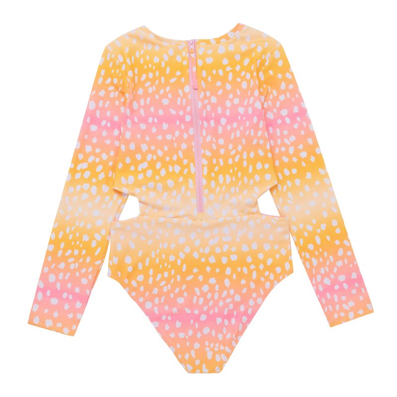 Vestido-de-baño-entero-manga-larga-para-niñas-Ropa-nina-Rosado