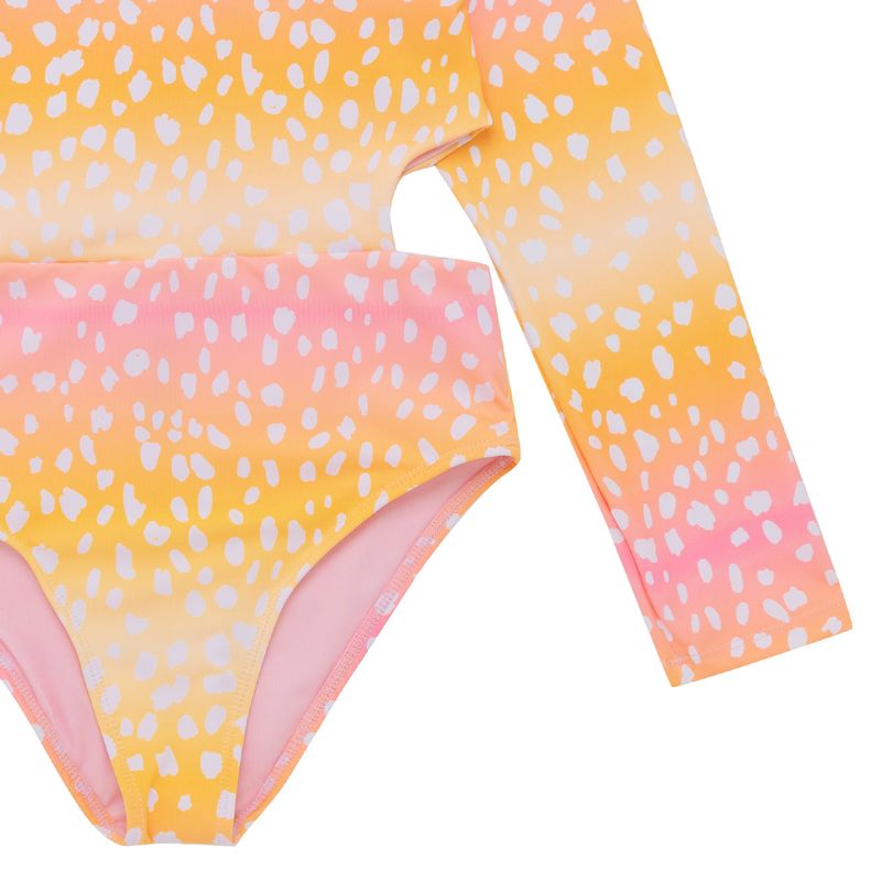 Vestido-de-baño-entero-manga-larga-para-niñas-Ropa-nina-Rosado