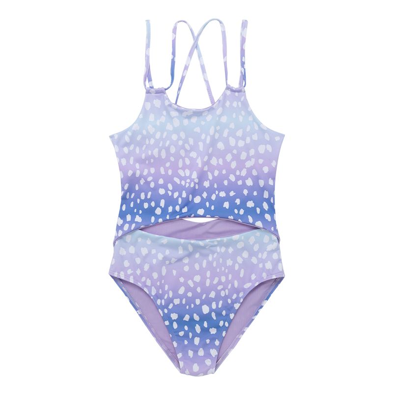 Vestido-de-baño-entero-manga-sisa-para-niñas-Ropa-nina-Morado