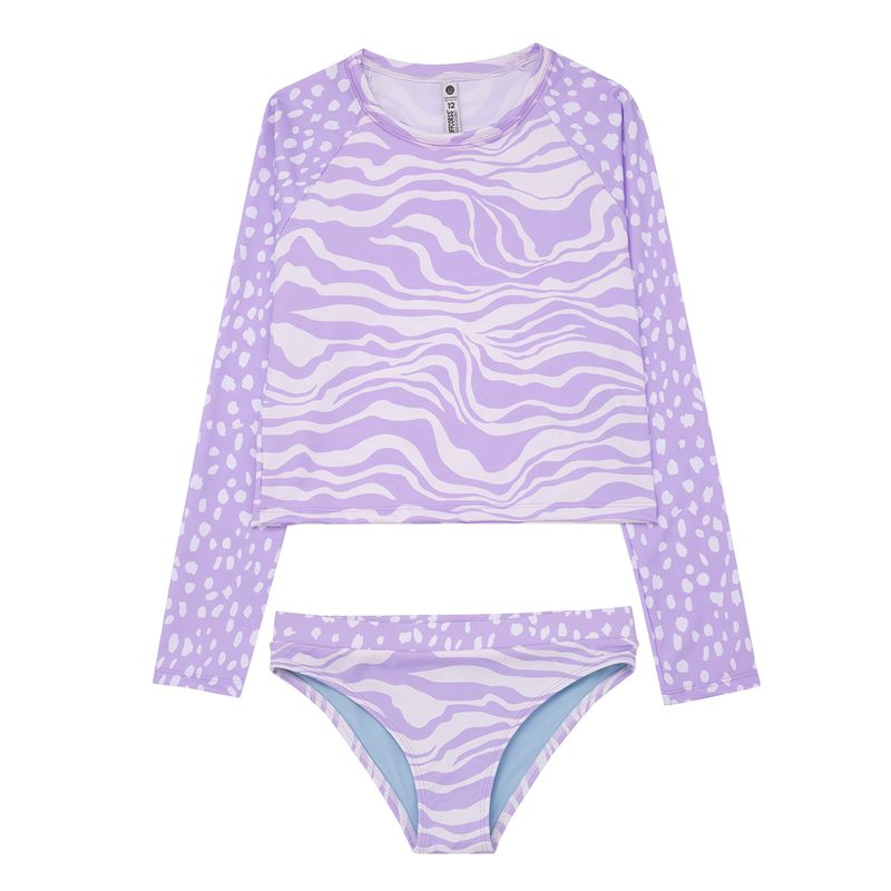 Vestido-de-baño-tankini-para-niñas-Ropa-nina-Morado