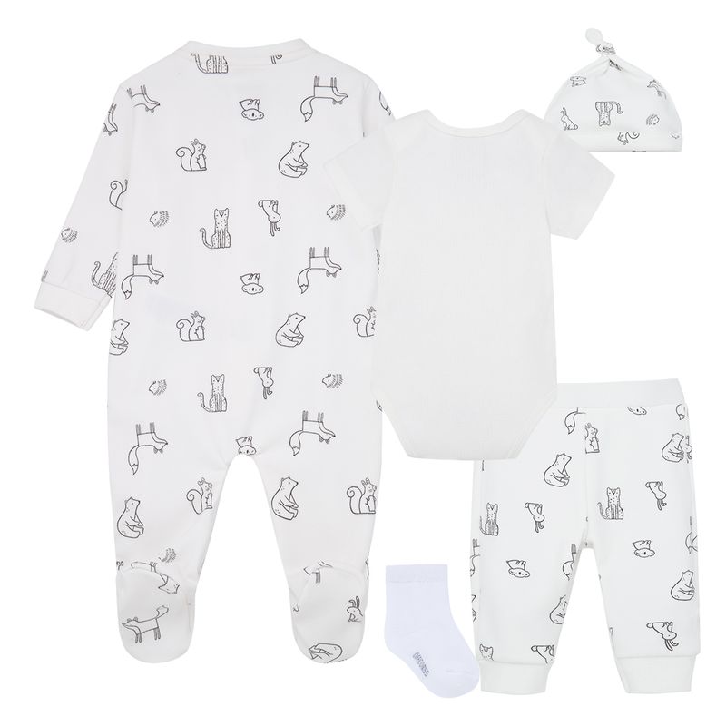Set-del-primer-dia-para-recien-nacido-Ropa-recien-nacido-nino-Blanco