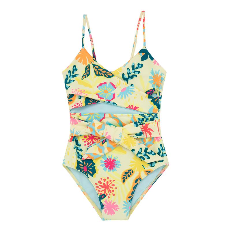 Vestido-de-baño-entero-manga-sisa-para-bebe-niña-Ropa-bebe-nina-Amarillo
