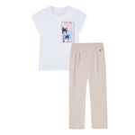 Conjunto-de-camiseta-manga-corta-y-pantalon-para-bebe-niña-Ropa-bebe-nina-Blanco