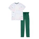 Conjunto-de-camiseta-y-pantalon-de-sudadera-para-niños-Ropa-nino-Blanco