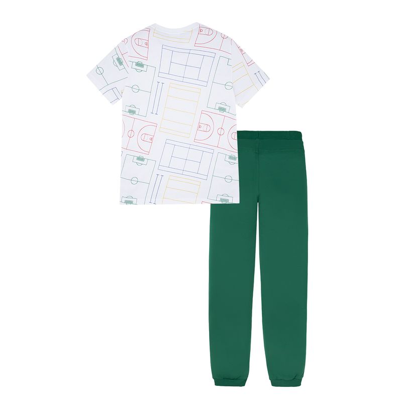 Conjunto-de-camiseta-y-pantalon-de-sudadera-para-niños-Ropa-nino-Blanco