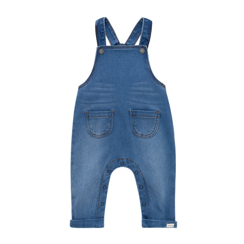 Overall-largo-para-recien-nacidos-unisex-Ropa-recien-nacido-nino-Indigo-medio
