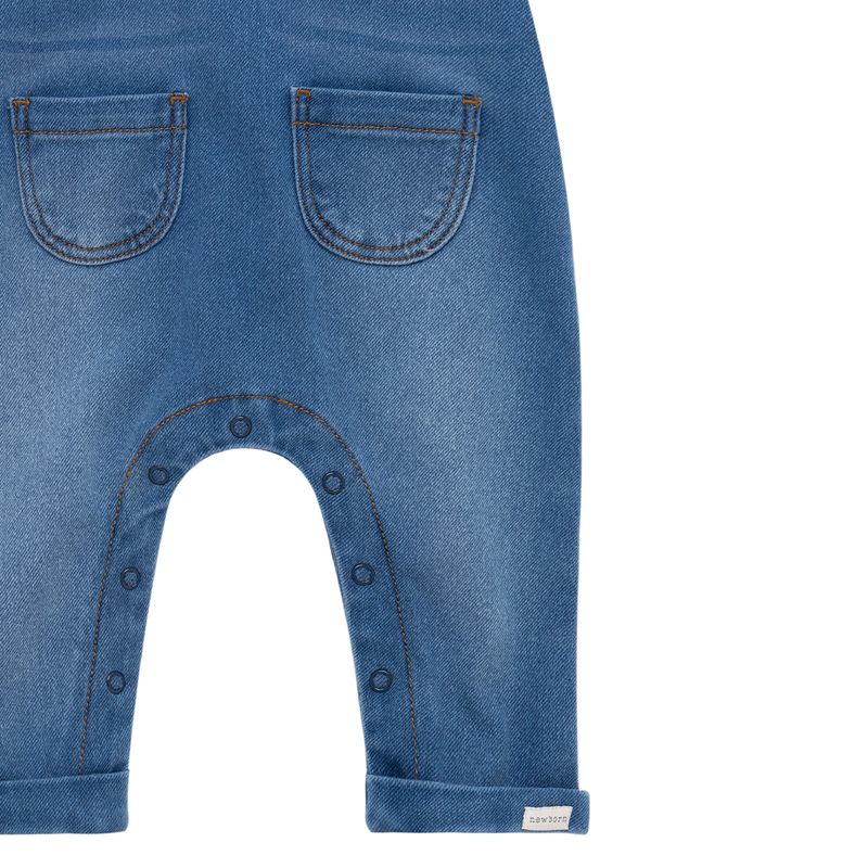 Overall-largo-para-recien-nacidos-unisex-Ropa-recien-nacido-nino-Indigo-medio