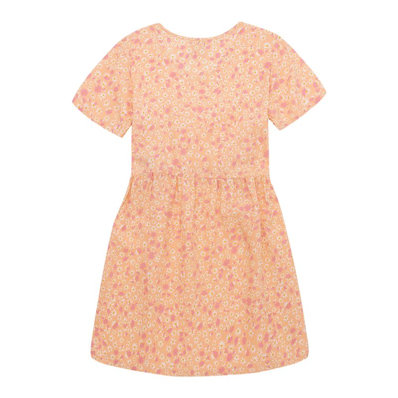 Vestido-manga-corta-para-niña-Ropa-nina-Naranja