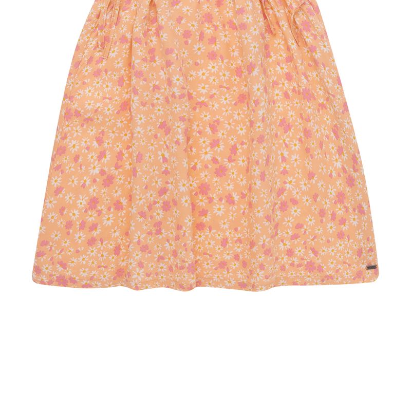 Vestido-manga-corta-para-niña-Ropa-nina-Naranja