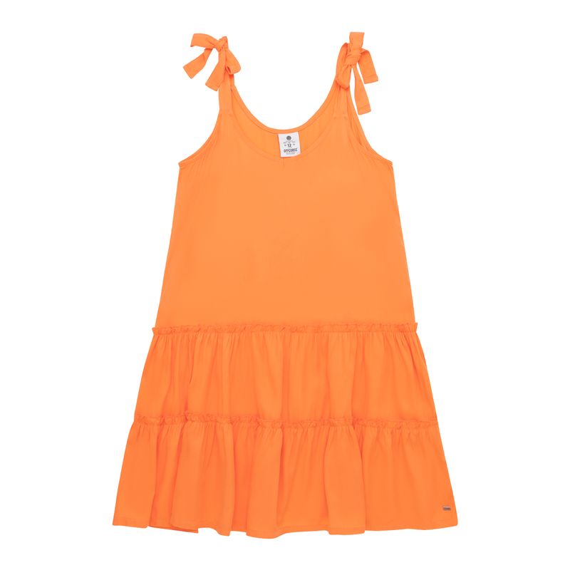 Vestido-manga-sisa-para-niña-Ropa-nina-Naranja