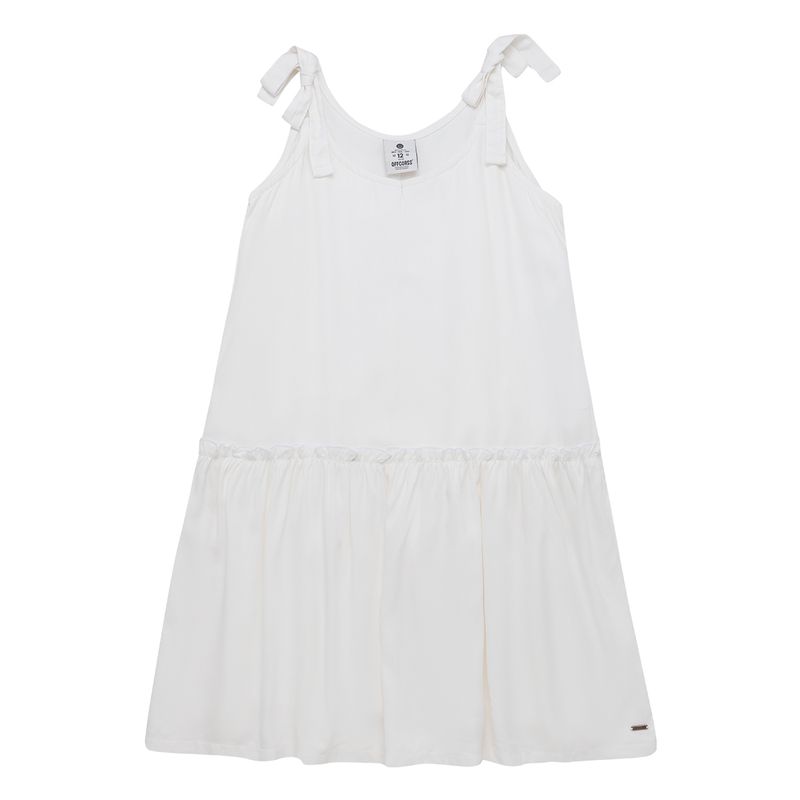 Vestido-manga-sisa-para-niña-Ropa-nina-Blanco