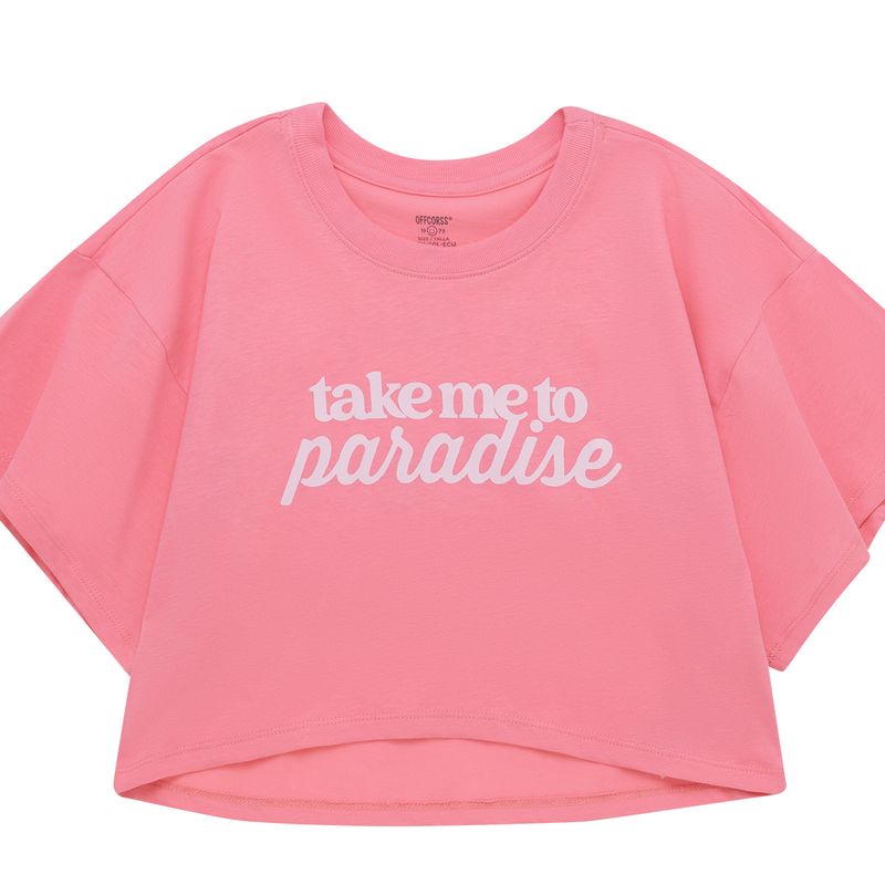 Camiseta-manga-corta-para-niña-Ropa-nina-Rosado