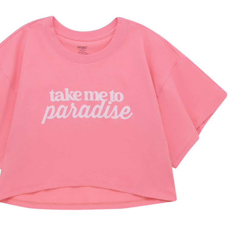 Camiseta-manga-corta-para-niña-Ropa-nina-Rosado