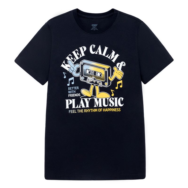Camiseta-manga-corta-para-niño-Ropa-nino-Negro